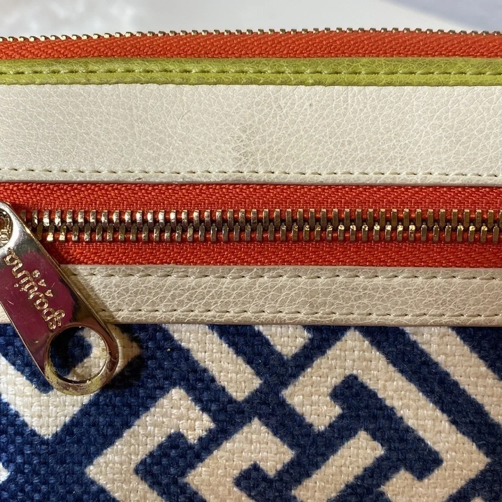 Spartina‎ 449 Haig Point Yacht Club Linen Wristlet Navy Cream, Orange, and Green